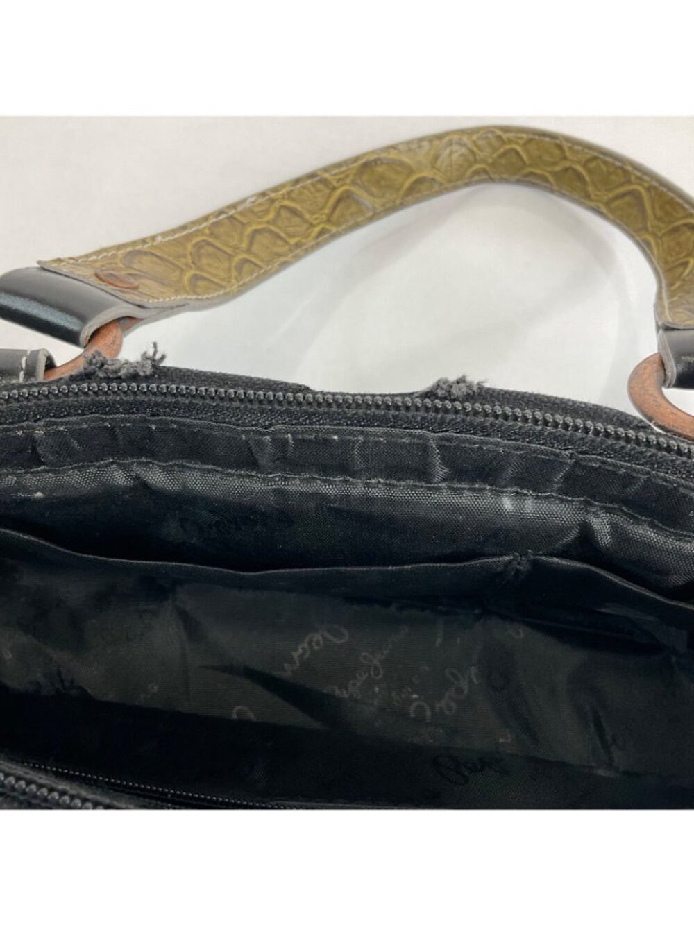 Pepe Jeans Purse Small Black Denim Frayed Vintage Brass Hardware London Rare Y2K - Picture 15 of 15